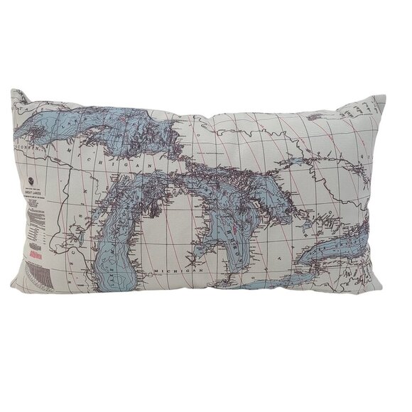 Pillow Map Other - PillowMap.com Great Lakes Rectangler Throw Pillow One Size